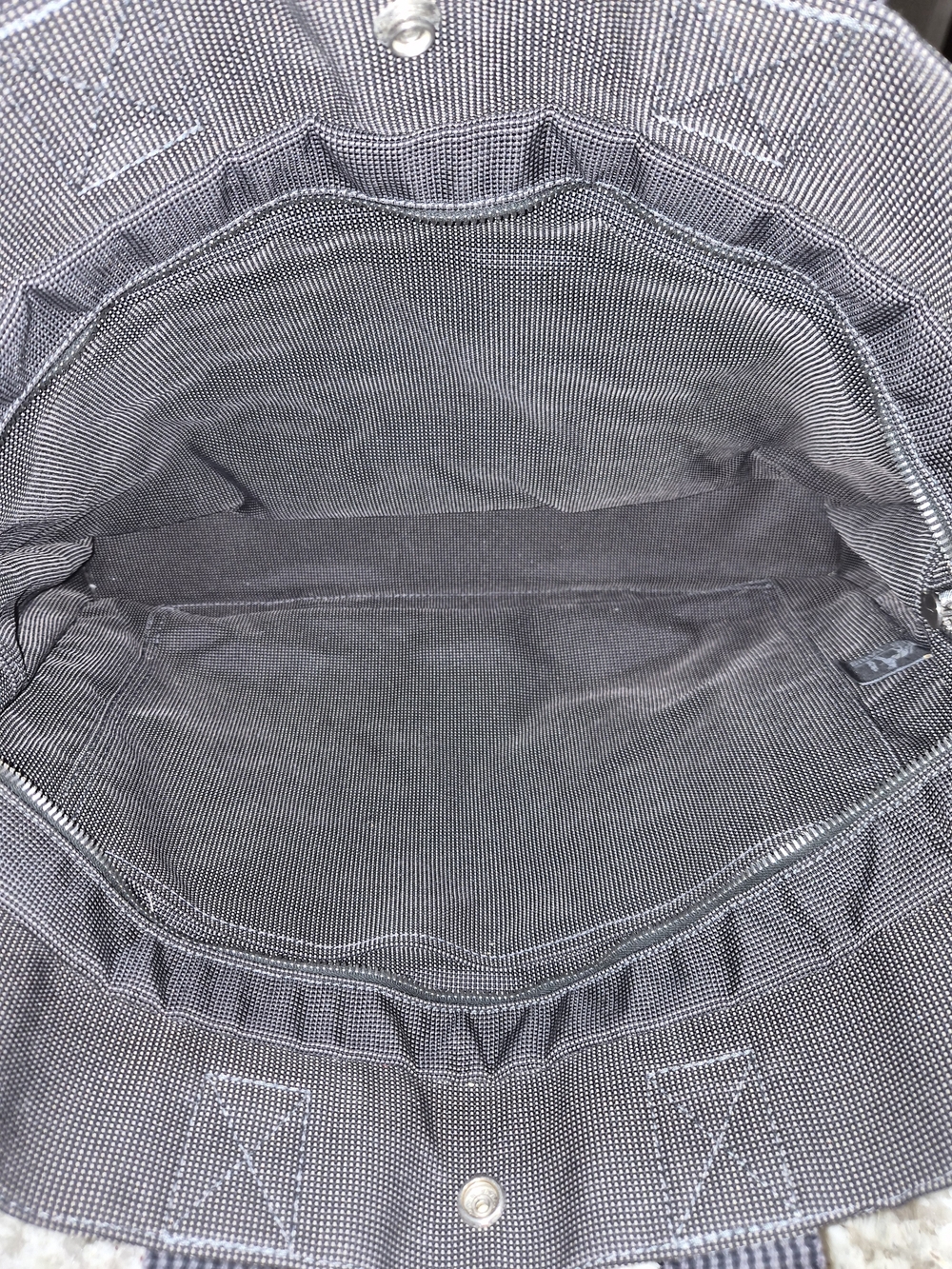 Authentic Hermès Her Line Tote GM Extra Large Travel Bag Grey Canvas Weekender - Picture 9 of 16